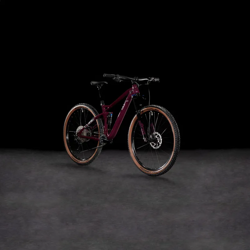 2025 Cube Stereo ONE22 Race - Full Suspension Trail Mountain Bike - Wine / Grey-1