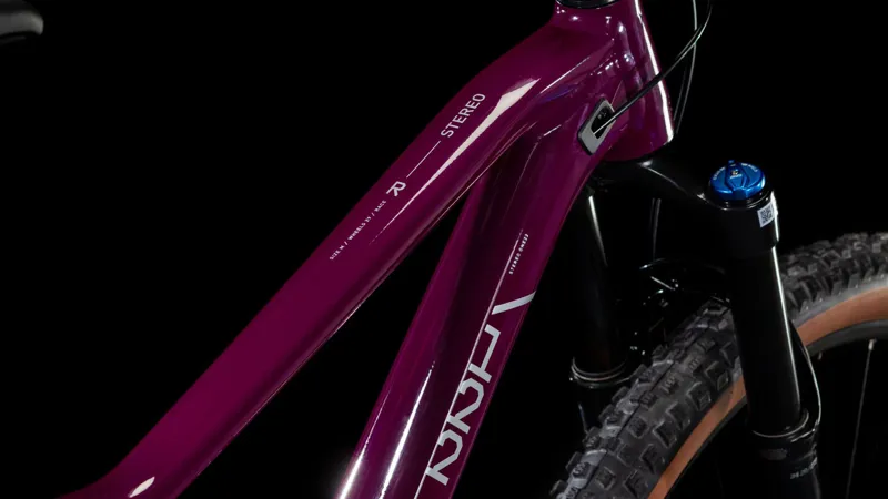 2025 Cube Stereo ONE22 Race - Full Suspension Trail Mountain Bike - Wine / Grey-2