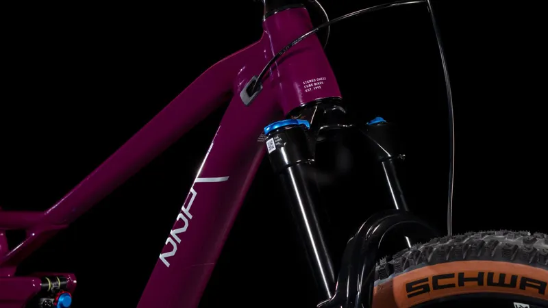 2025 Cube Stereo ONE22 Race - Full Suspension Trail Mountain Bike - Wine / Grey-4