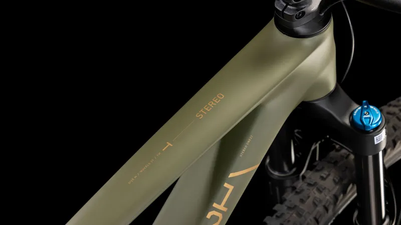 2025 Cube Stereo ONE22 C:62 TM - Full Suspension Trail Mountain Bike - Olive / Gold-2