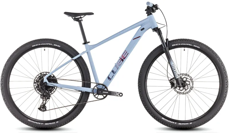 2025 Cube Attention SLX - Hardtail Mountain Bike - Pigeon Blue / Ruby Red