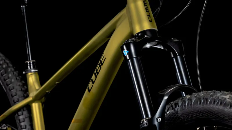 2025 Cube Reaction TM One - Hardtail Trail Mountain Bike - Golden Lime / Black-7