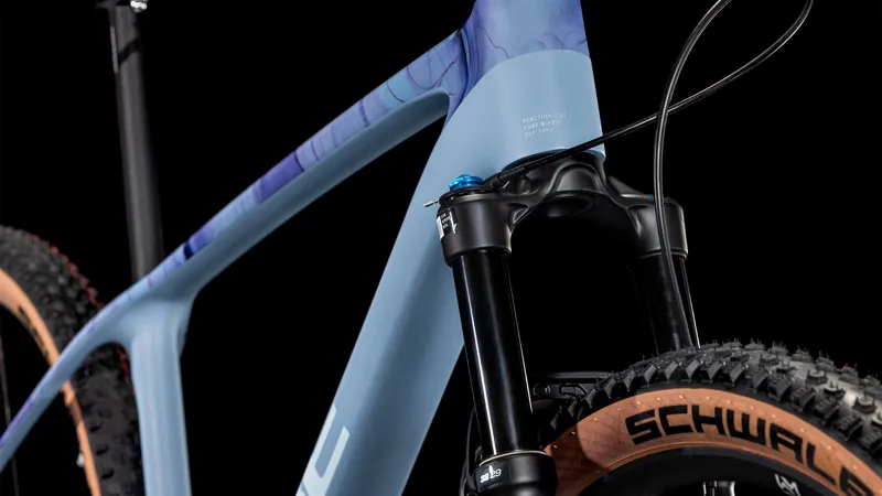 2025 Cube Reaction C:62 Race - Carbon Hardtail Mountain Bike - Pigeon Blue / Art-7