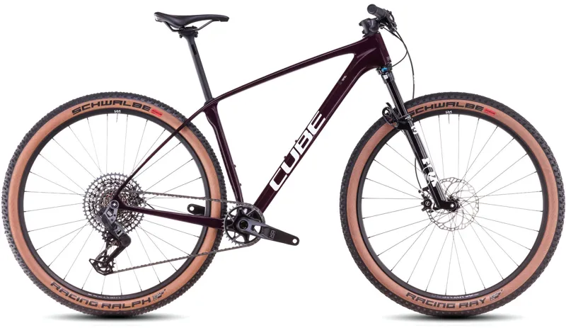 2025 Cube Reaction C:62 SLX - Carbon Hardtail Mountain Bike - Liquid Red / White