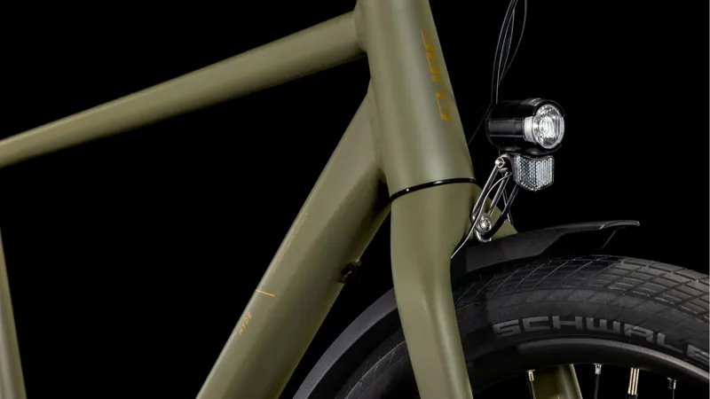 2025 Cube Hyde PRO FE - Fully equipped Belt drive Hybrid Bike - Dusty Olive / Gold-6