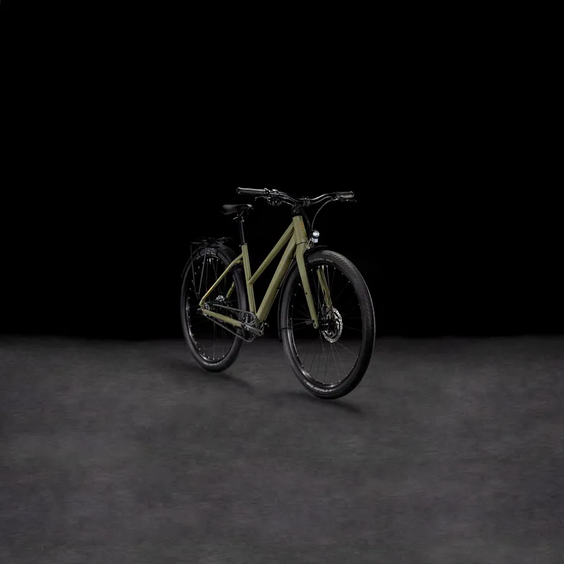 2025 Cube Hyde PRO FE - Fully equipped Belt drive Hybrid Bike - Dusty Olive / Gold-1