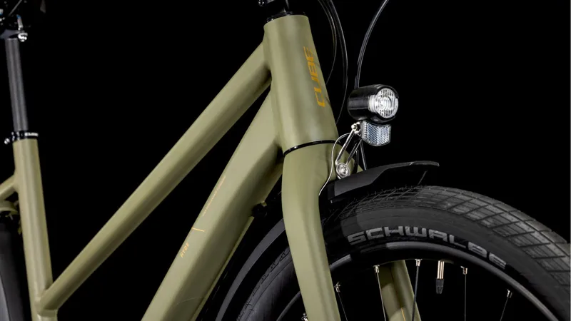 2025 Cube Hyde PRO FE - Fully equipped Belt drive Hybrid Bike - Dusty Olive / Gold-5