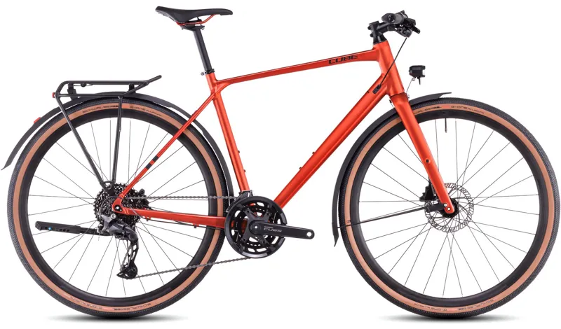 2025 Cube Nulane Pro FE - Fully Equipped Classic frame Hybrid Bike - Fire Orange / Black