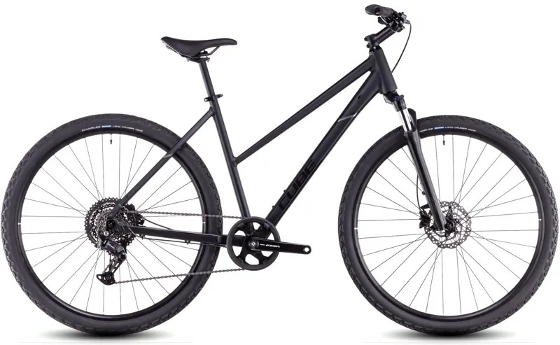 2025 Cube Nature - Trapeze frame Hybrid Bike - Black / Black