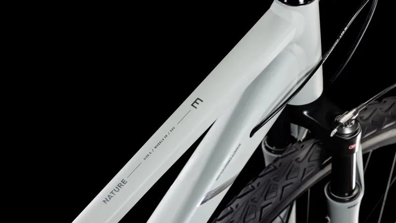 2025 Cube Nature EXC - Trapeze frame Hybrid Bike - Sea Salt / Pyrite-2