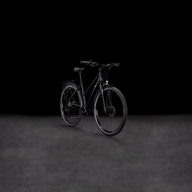 2025 Cube Nature One Allroad - Fully equipped Trapeze frame Hybrid Bike - Black / Black-1