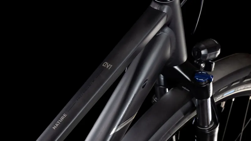 2025 Cube Nature One Allroad - Fully equipped Trapeze frame Hybrid Bike - Black / Black-2