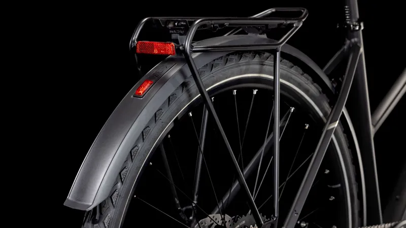 2025 Cube Nature One Allroad - Fully equipped Trapeze frame Hybrid Bike - Black / Black-5