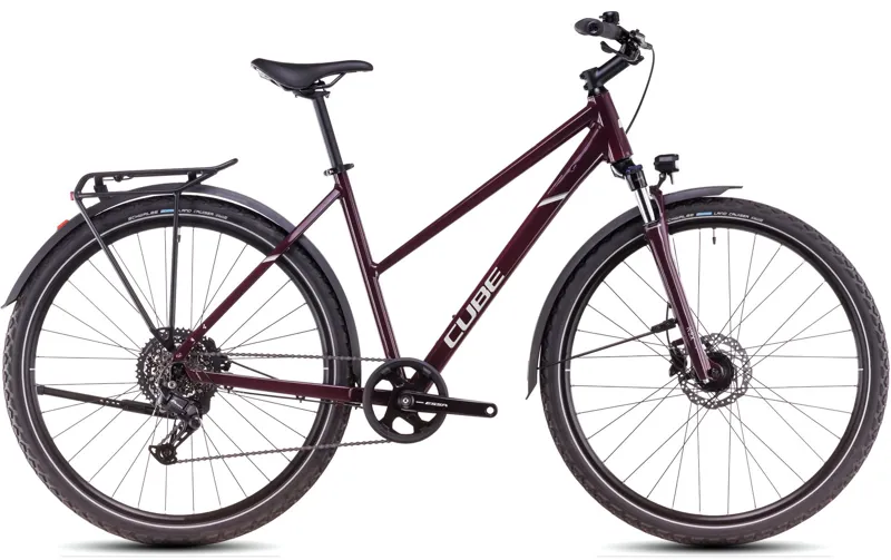 2025 Cube Nature One Allroad - Fully equipped Trapeze frame Hybrid Bike - Amarone / Lunar