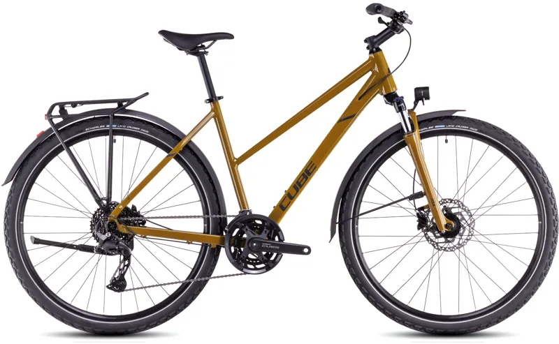 2025 Cube Nature Pro Allroad - Fully Equipped Trapeze frame Hybrid Bike - Willow Green / Black