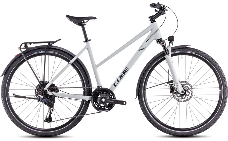 2025 Cube Nature EXC Allroad - Fully equipped Trapeze frame Hybrid Bike - Sea Salt / Pyrite