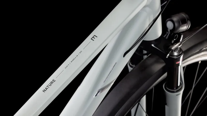 2025 Cube Nature EXC Allroad - Fully equipped Trapeze frame Hybrid Bike - Sea Salt / Pyrite-2