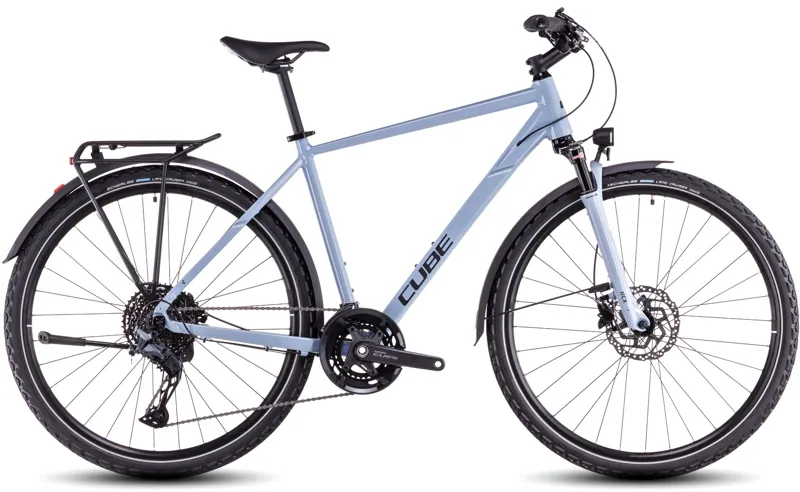 2025 Cube Nature EXC Allroad - Fully equipped Hybrid Bike - Pigeon Blue / Black