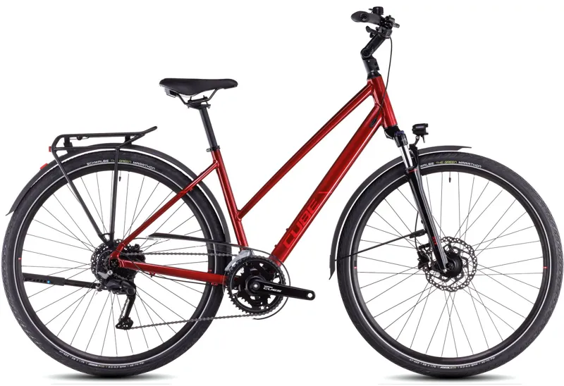2025 Cube Touring PRO - Trapeze frame Hybrid Bike - Maroon / Pearl