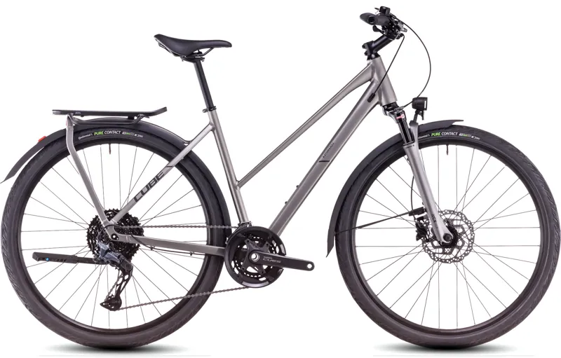 2025 Cube Kathmandu EXC - Trapeze frame Hybrid Bike - Grey / Black