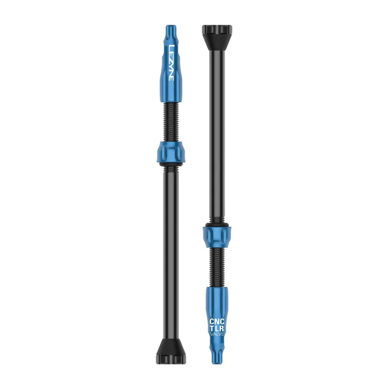 Lezyne CNC TLR 80mm Tubeless Valves in Blue
