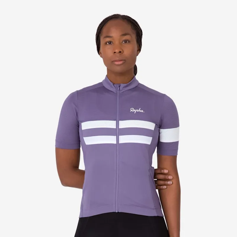 Rapha Women's Brevet Lightweight Jersey - Dusted Lilac / White-2