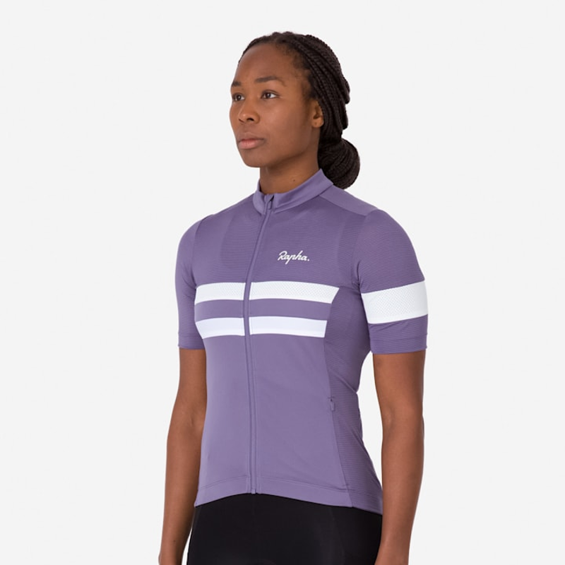 Rapha Women's Brevet Lightweight Jersey - Dusted Lilac / White-3