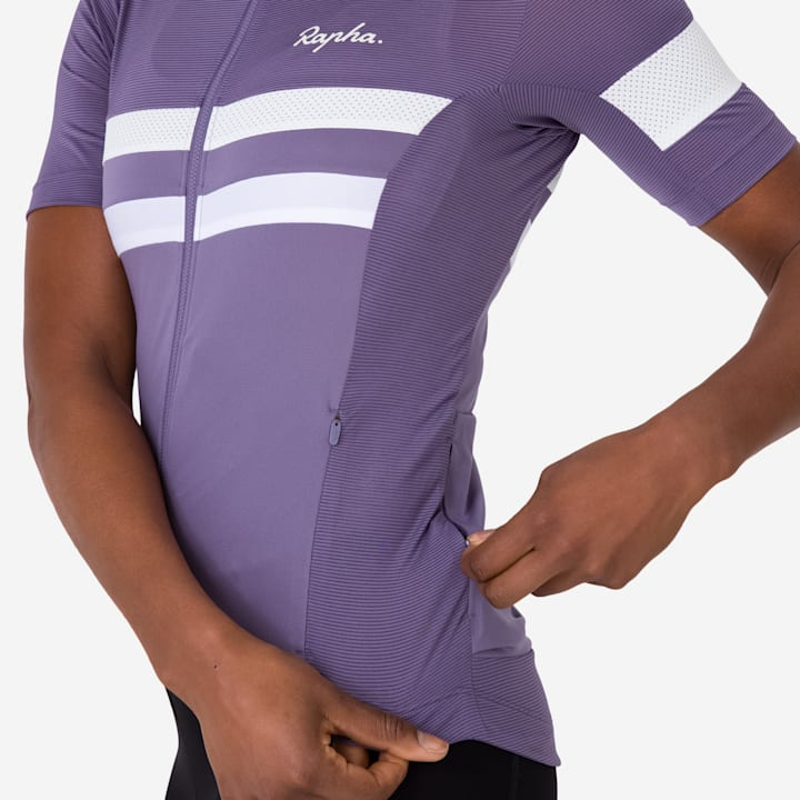 Rapha Women's Brevet Lightweight Jersey - Dusted Lilac / White-4