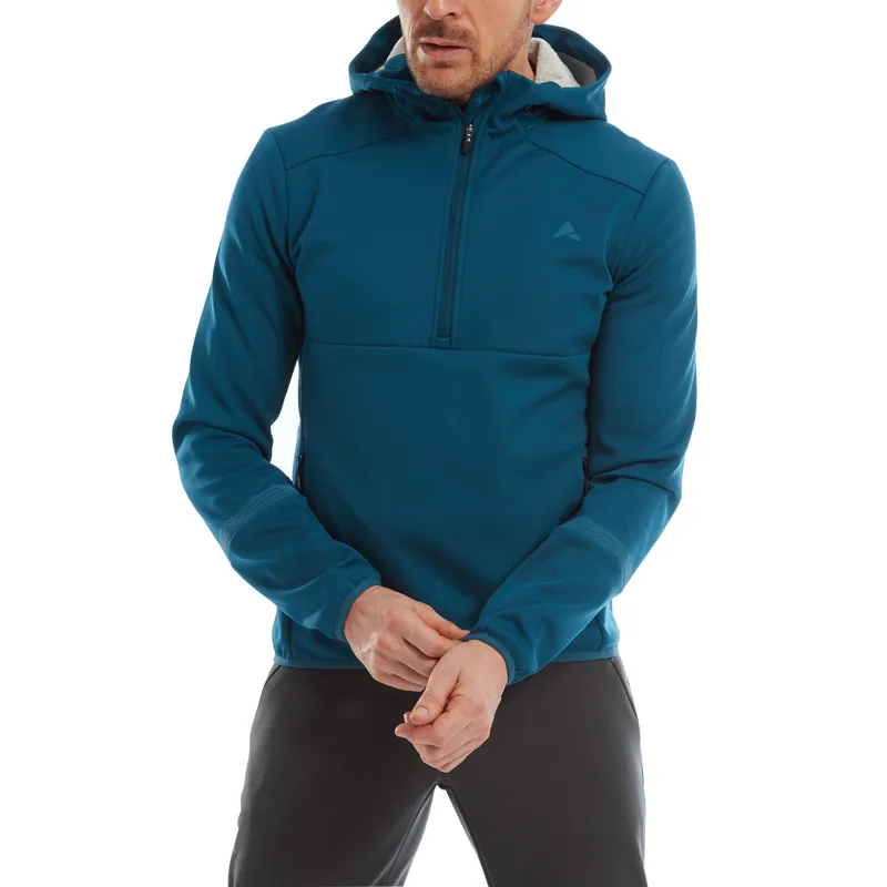 Altura Grid Waterproof Half Zip Softshell Hoodie in Blue/Grey