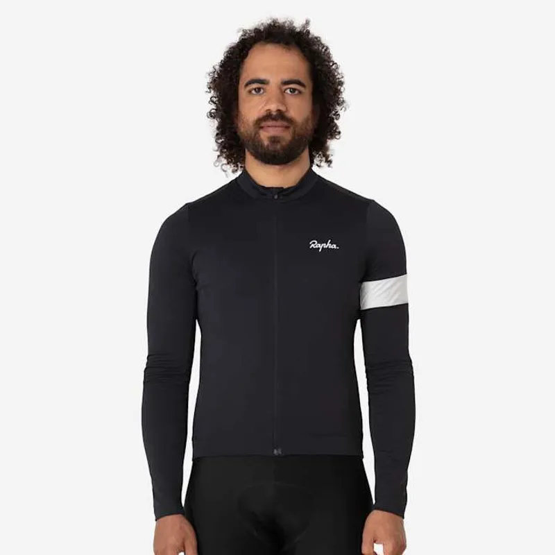 Rapha Men's Core Thermal Long Sleeve Jersey - Black/White-3