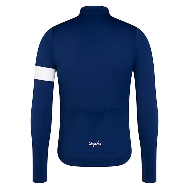 Rapha Men's Core Thermal Long Sleeve Jersey - Navy/White-1