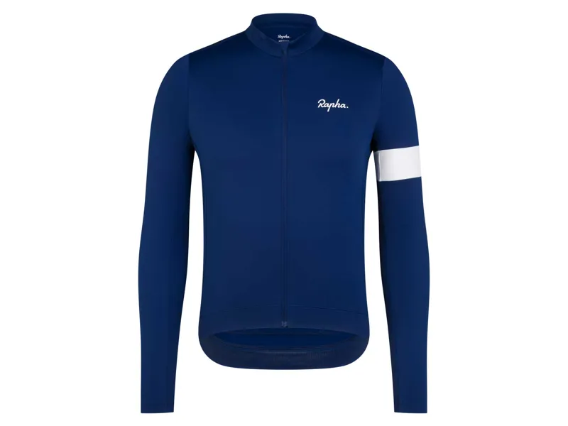 Rapha Core Thermal Long Sleeve Jersey / Navy - White