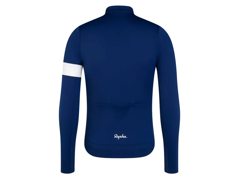 Rapha Core Thermal Long Sleeve Jersey / Navy - White-1