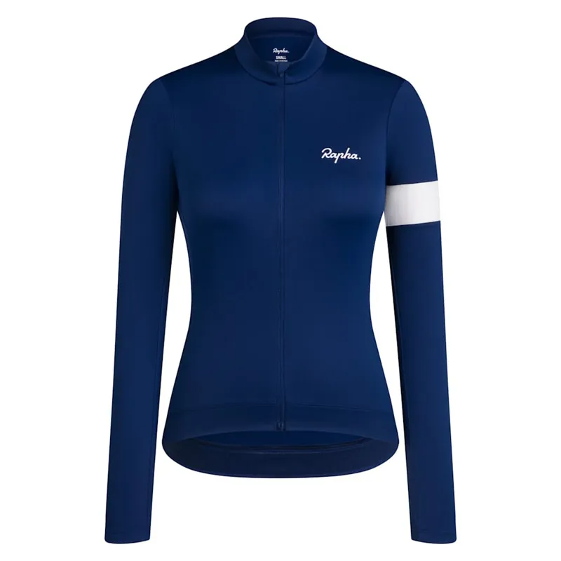 Rapha Womens Core Thermal Long Sleeve Jersey - Navy / White