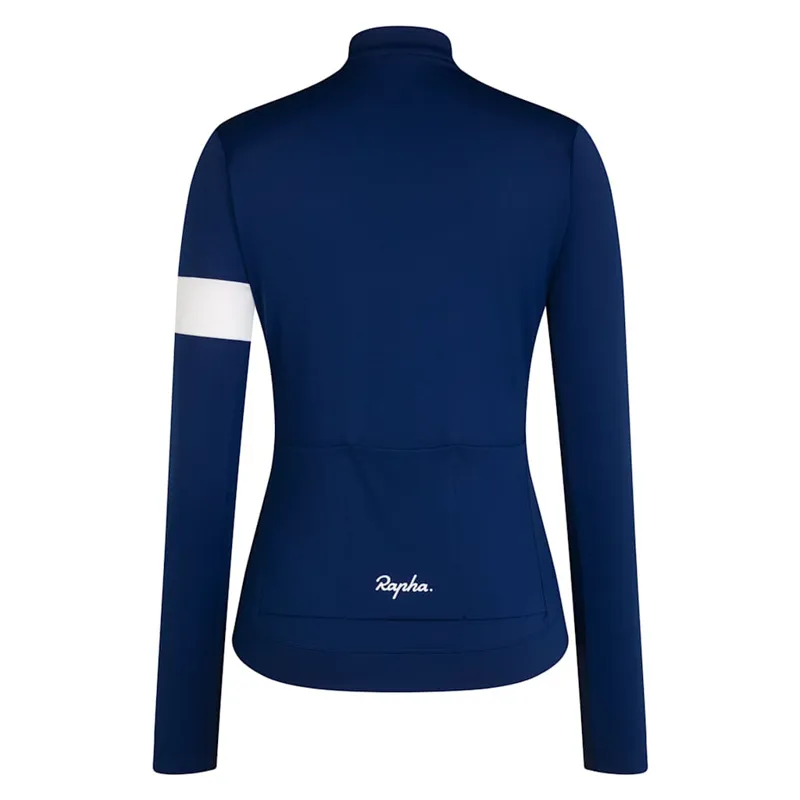 Rapha Womens Core Thermal Long Sleeve Jersey - Navy / White-1