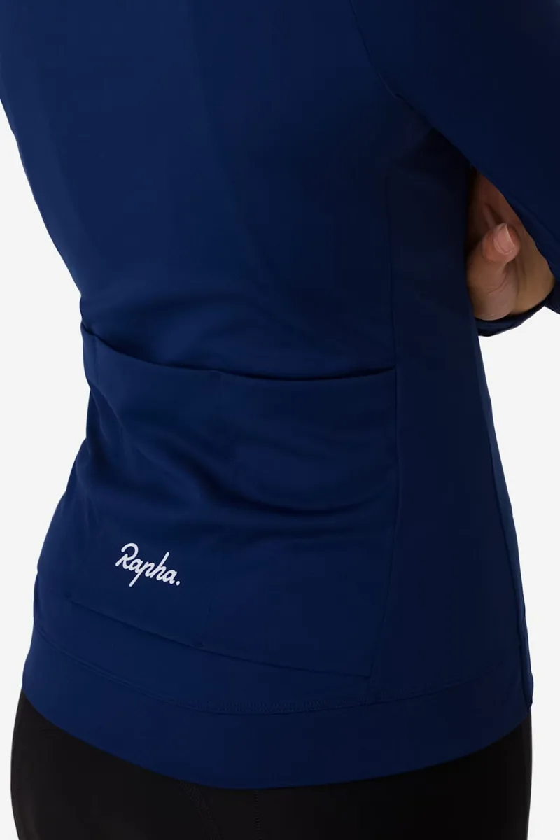Rapha Womens Core Thermal Long Sleeve Jersey - Navy / White-4