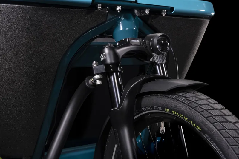 2025 Cube Cargo Dual Hybrid 500 - Electric Cargo Bike - Blue / Lime-1