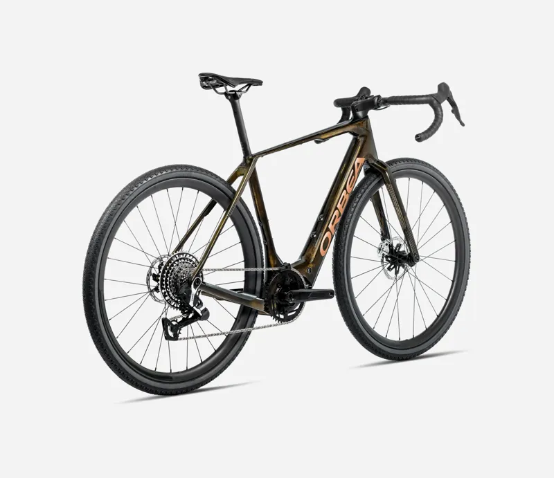 2025 Orbea Denna M30 - Electric Gravel Bike - Caramel Carbon View / Golden Sand-2