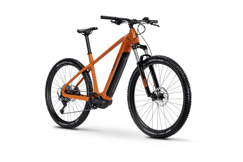 2024 Haibike Alltrack 6 - Electric Mountain Bike - Papaya / Titan-1