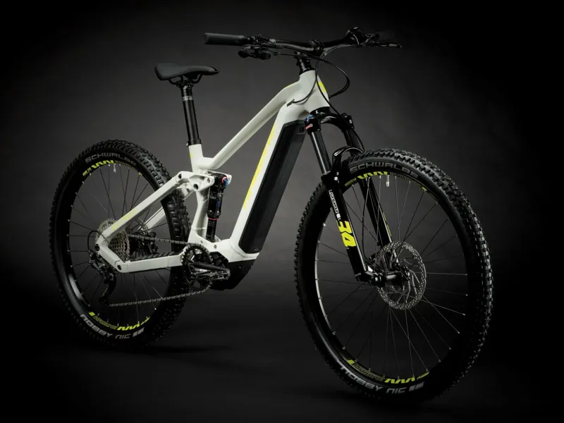2024 Haibike Alltrail 3 - Electric Full Suspension Mountain Bike - Grey / Neon Yellow-1