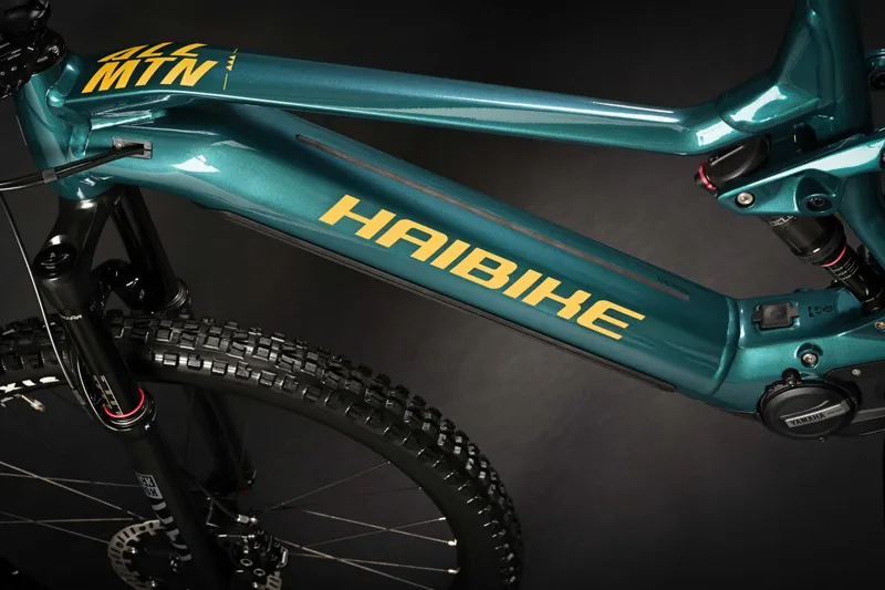 2024 Haibike AllMtn 7 - Rock Shox equipped Full suspension Electric Bike - Ocean / Orange-6