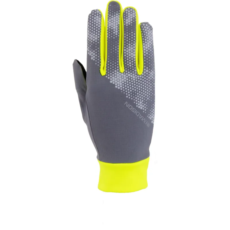 Madison Freewheel Stellar-Tech Windproof Gloves / Hi-viz Yellow - Castle Grey
