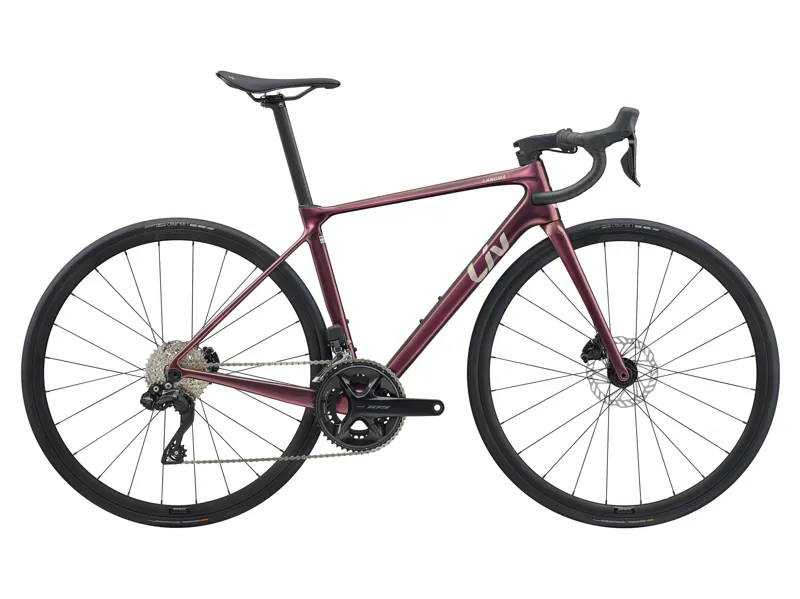 2025 Liv Langma Advanced 1 - 105 Di2 equipped Road Race bike - Gloss Mechanic Rose