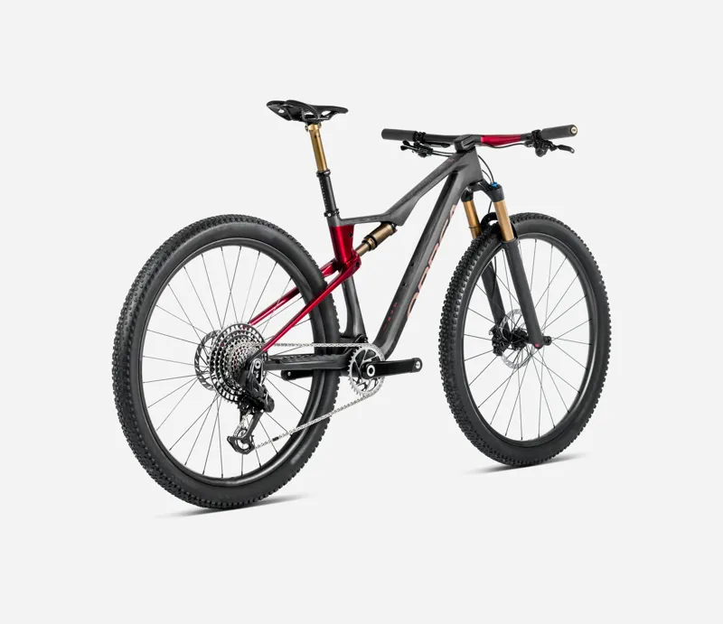 2025 Orbea Oiz M-LTD - Full Suspension Mountain Bike - Diamond Carbon View / Cherry Red-2