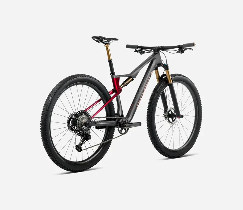 2025 Orbea Oiz M-Team Factory - Full Suspension Mountain Bike - Diamond Carbon View / Cherry Red-2