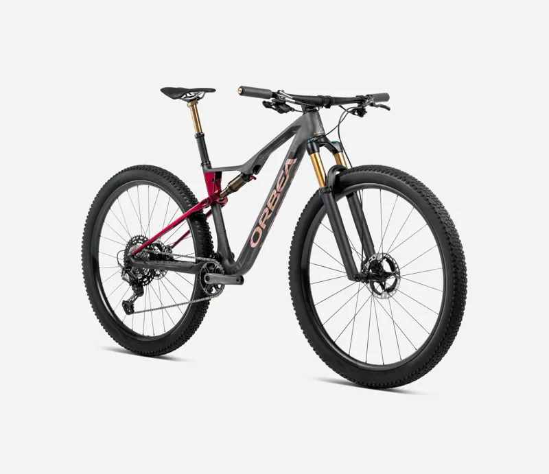 2025 Orbea Oiz M-Team Factory - Full Suspension Mountain Bike - Diamond Carbon View / Cherry Red-1