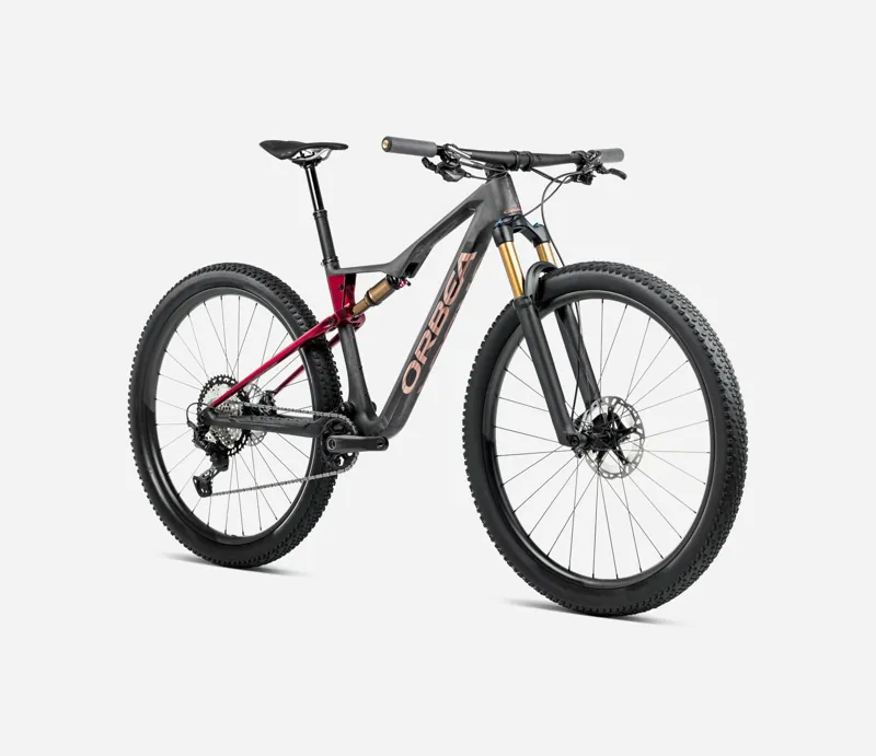 2025 Orbea Oiz M-PRO Factory - Full Suspension Mountain Bike - Diamond Carbon View / Cherry Red-1