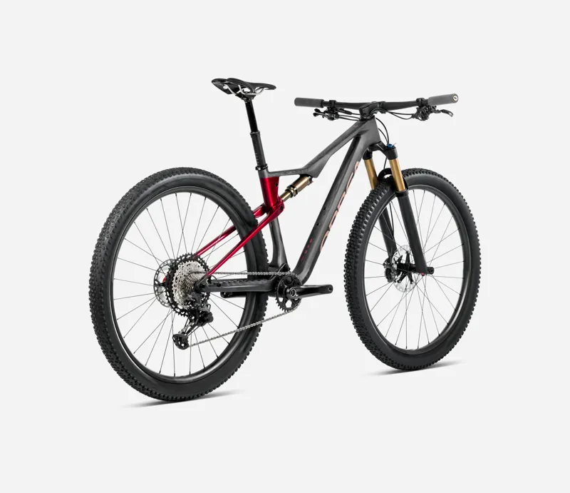2025 Orbea Oiz M-PRO Factory - Full Suspension Mountain Bike - Diamond Carbon View / Cherry Red-2