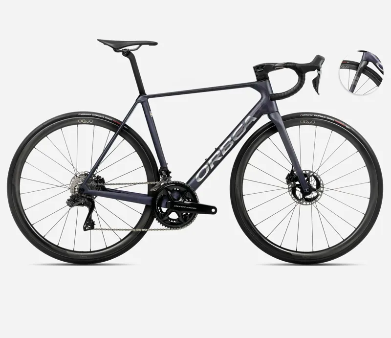 2025 Orbea Orca M10i-LTD PWR - Carbon Road Bike - Tanzanite Matt / Carbon Raw Matt