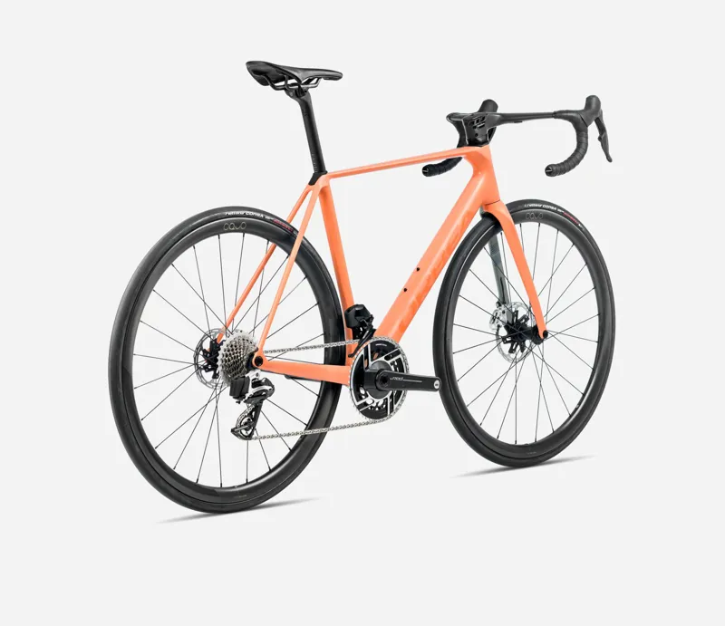 2025 Orbea Orca M20i-LTD PWR - Carbon Road Bike - Orange Cloud Matt / Stone Blue-3